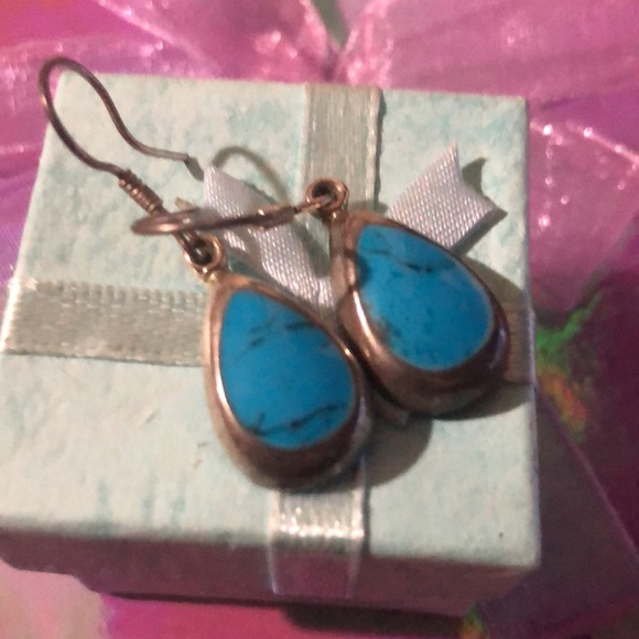 Black Rose Jewelry - Antique Vintage Genuine 925 Sterling Silver Natural Gemstone Turquoise Dark Blue